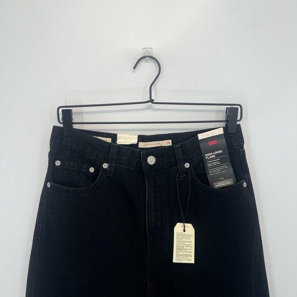 Levi's High Rise Loose Flare Trainwreck Black Jeans - Picture 2 of 8